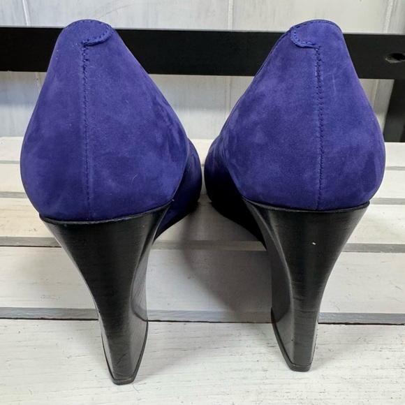 Tods PURPLE Suede Round Toe Wedges, Size IT 40/US 10, NNB, $1250, Walkable Chic. - Picture 4 of 8